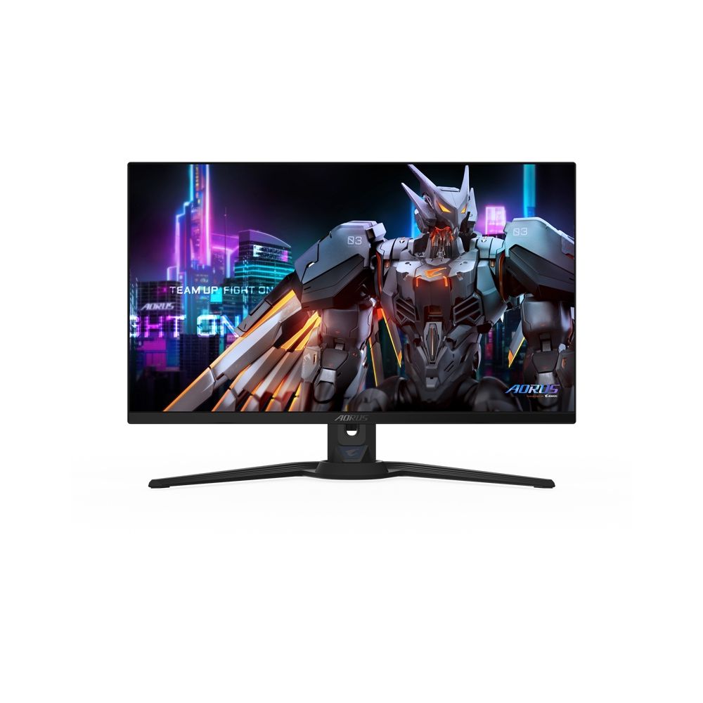 GIGABYTE技嘉 AORUS FO27Q5P 是一款27吋OLED電競螢幕，提供2560 x 1440(QHD)解析度與500Hz高更新頻率，確保流暢遊戲體驗。支援G-Sync技術，減少畫面撕裂與卡頓。螢幕亮度達300 cd/m2，對比度6000:1，並具備178°水平與垂直可視角度，呈現廣角視野。內建喇叭，支援多種訊號輸入介面，包括HDMI、DisplayPort、USB、Mini-DisplayPort與Type-C。重量輕巧僅7.2kg，外觀尺寸為610.3 x 532.5 x 158.6 mm，並具備VESA壁掛功能。適合電競玩家與追求高畫質顯示的使用者。