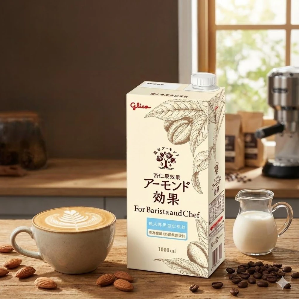 【Glico 格力高】職人專用杏仁果飲1Lx6瓶(植物奶、杏仁奶、咖啡師杏仁果飲、格力高)