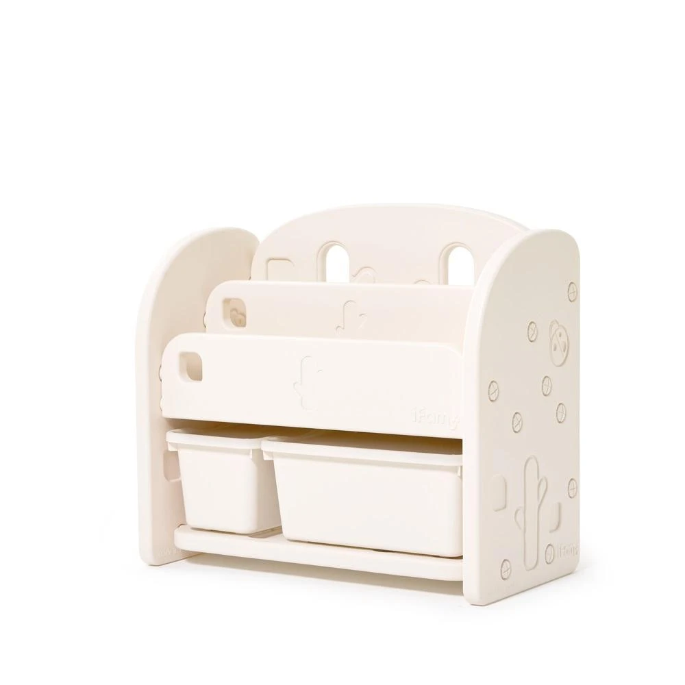 【Ifam】【韓國iFam 現貨直送】EASY DOING 幼兒前置式書架 多功能兒童書架玩具收納組 附防塵加蓋收納