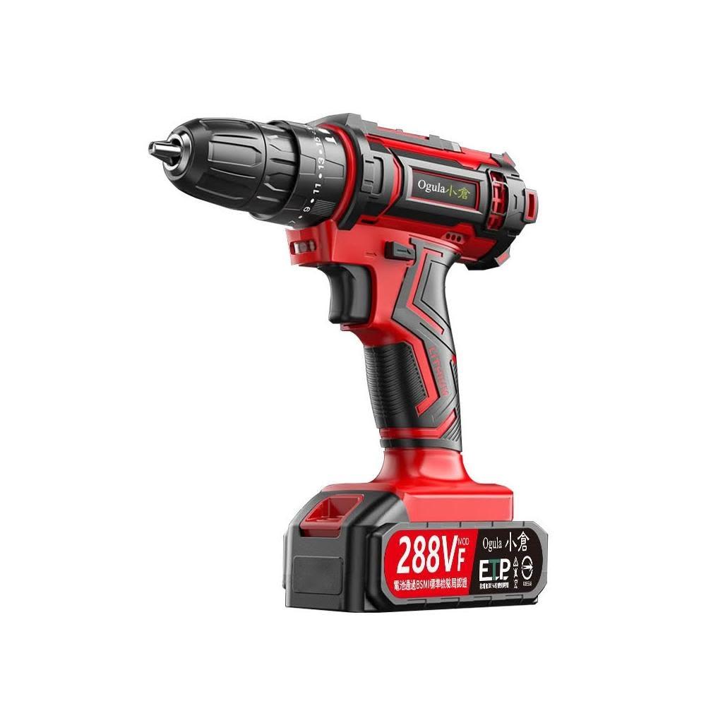 Ogula 小倉】電鑽衝擊鑽可鑽混凝土（288VF兩電+批頭配件）送收納箱(電鑽/電動起子/衝擊電鑽/鋰電鑽/電鑽套裝組)