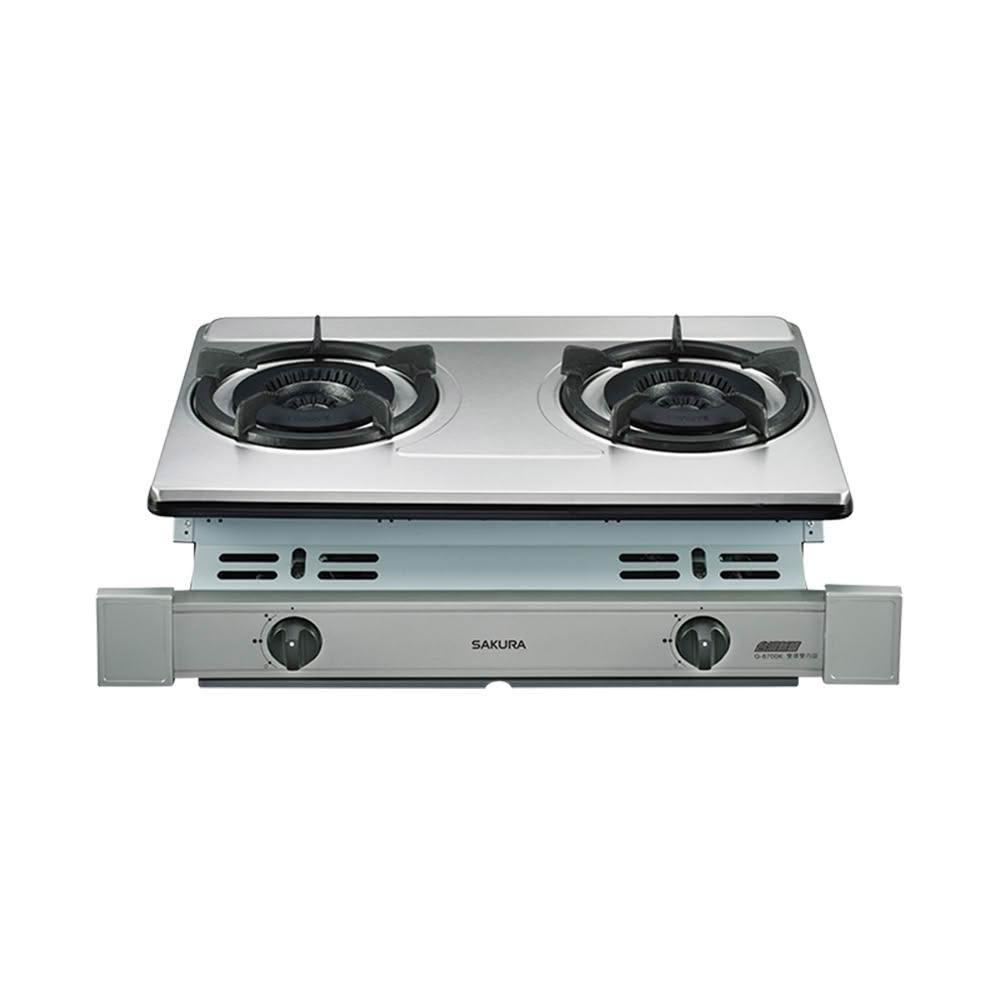 【SAKURA 櫻花】櫻花 SAKURA 雙口爐 嵌入爐 瓦斯爐 G6700 KS 不鏽鋼  (僅限 中彰投 含基本安裝)