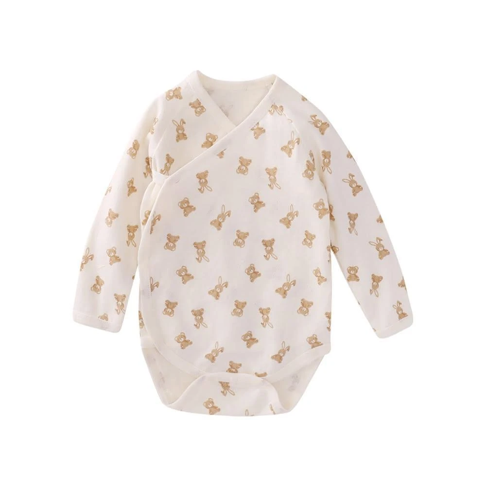 【JoyBaby】日系空氣棉包屁衣 新生兒純棉連身衣 春秋冬款斜開式長袖睡衣