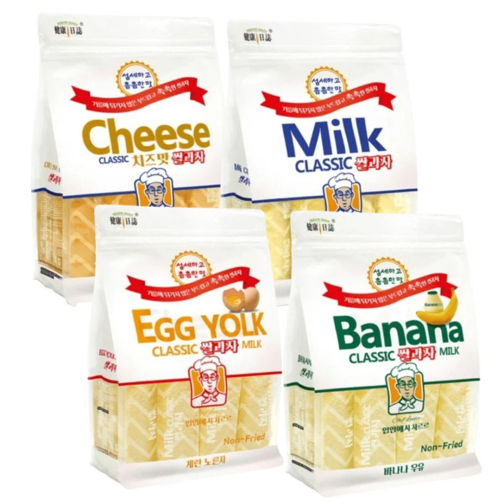 【Health Daily 健康日誌】健康日誌 韓式米餅 牛奶味/起司味/蛋黃味/香蕉牛奶 240g