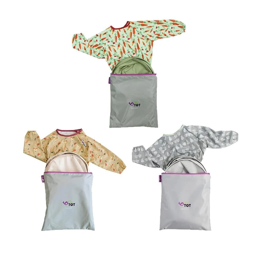 【Tidy TOT】圍兜｜防髒托盤二合一套組防水收納袋｜可選款式