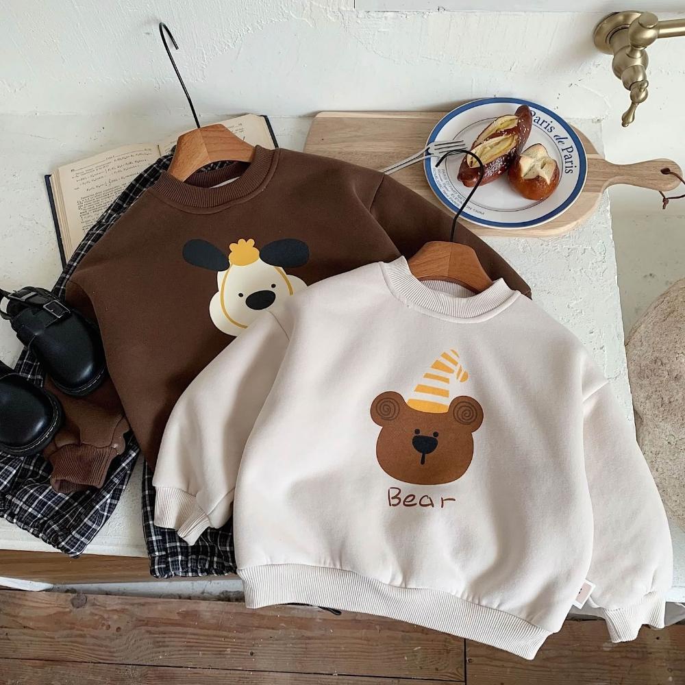 【Arbea】男童圓領衛衣新款爆款紅色女童上衣兒童秋冬加絨洋氣【C1329】