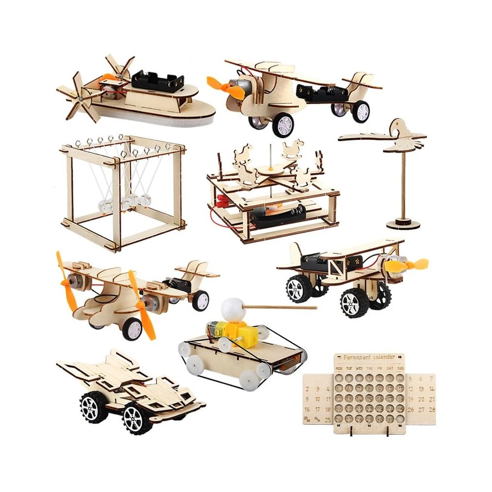 科學木質DIY玩具-壹︱科學玩具 飛機 太陽能車 賽車 親子手作 兒童手作 DIY材料包 美勞︱麥手作