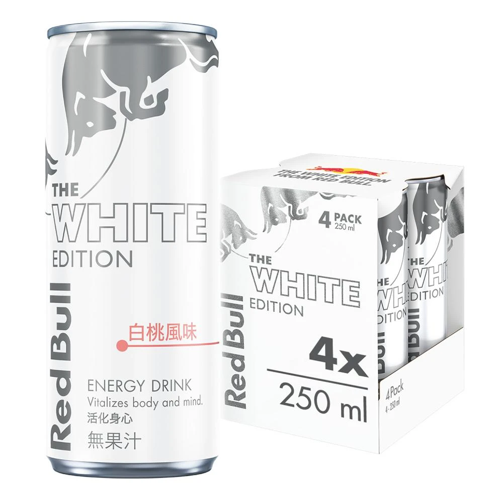 【Red Bull】紅牛風味能量飲料 白桃風味(250mlx4罐)