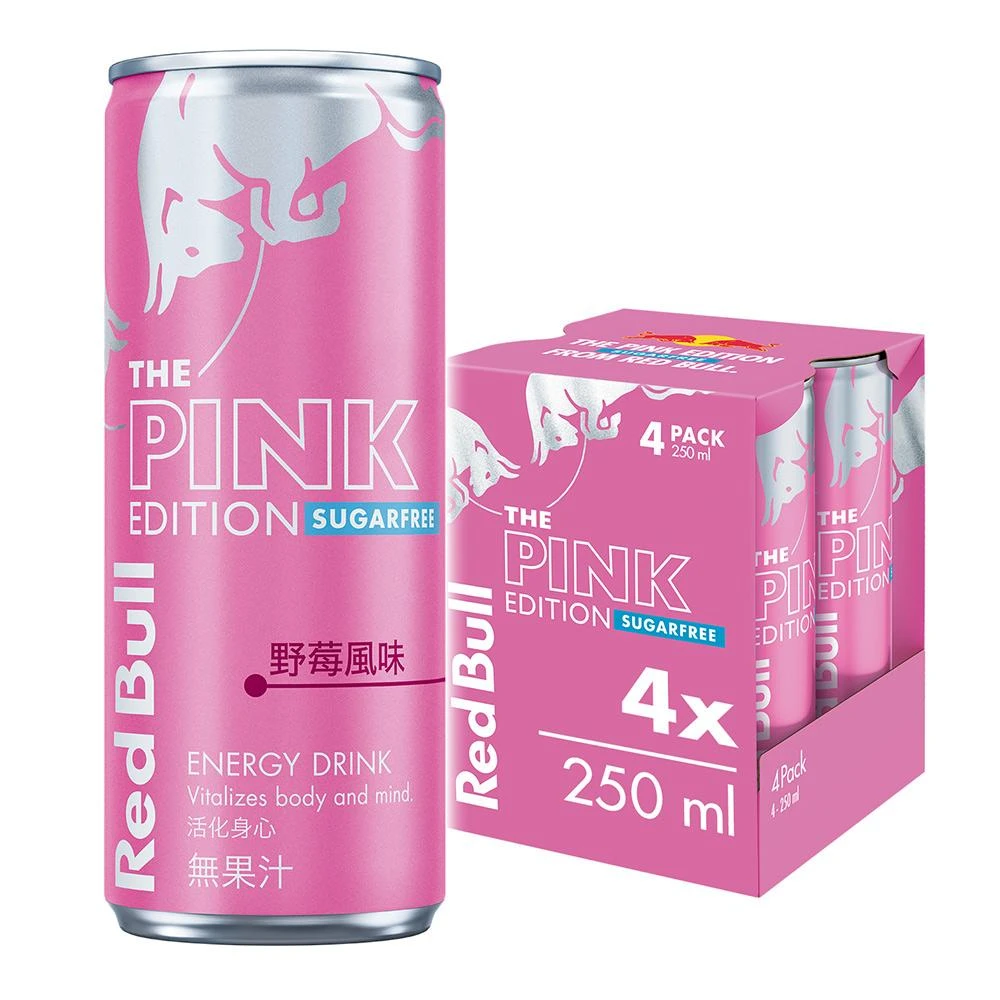 【Red Bull】紅牛風味能量飲料 野莓風味無糖(250mlx4罐)
