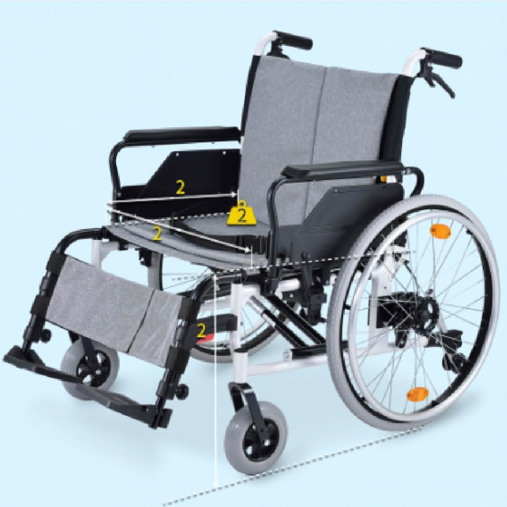 NOVA 光星】Caneo XL 荷重移位型輪椅加大座寬/可掀手拆腳/可調座高(照護輪椅)