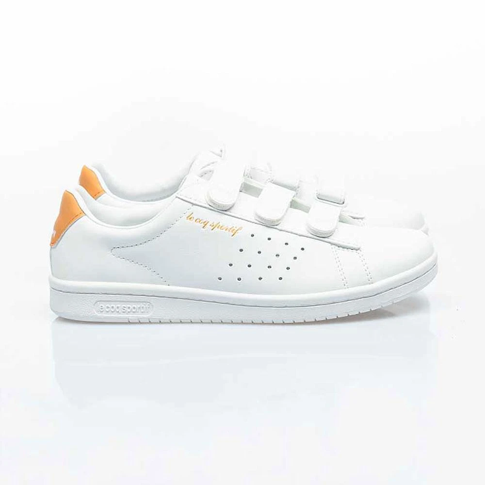 【LE COQ SPORTIF 公雞】LA ROLAMND BELT 女款 魔鬼氈 平底 小白鞋 休閒鞋 LSS73236