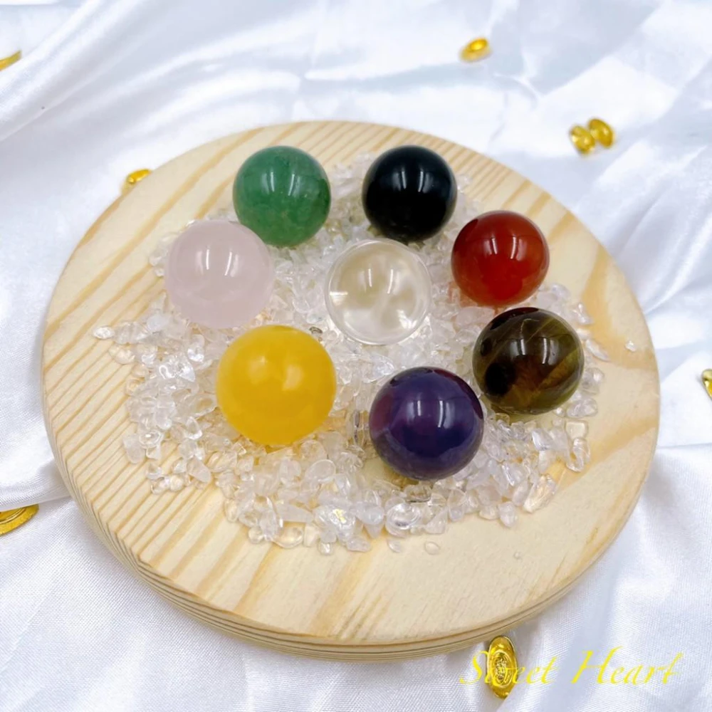 【田芯】SWEET HEART😘天然 高品質 巴西🇧🇷進口八色 水晶球 五行相生 貴人 開智慧 五行七星陣
