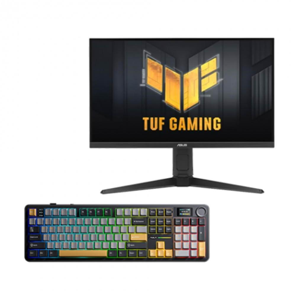 【ASUS 華碩】【破盤價】【27型】華碩 TUF VG27AQL5A 電競螢+狼蛛 AULA F108pro(黑+灰+黄)(加碼送滑鼠)