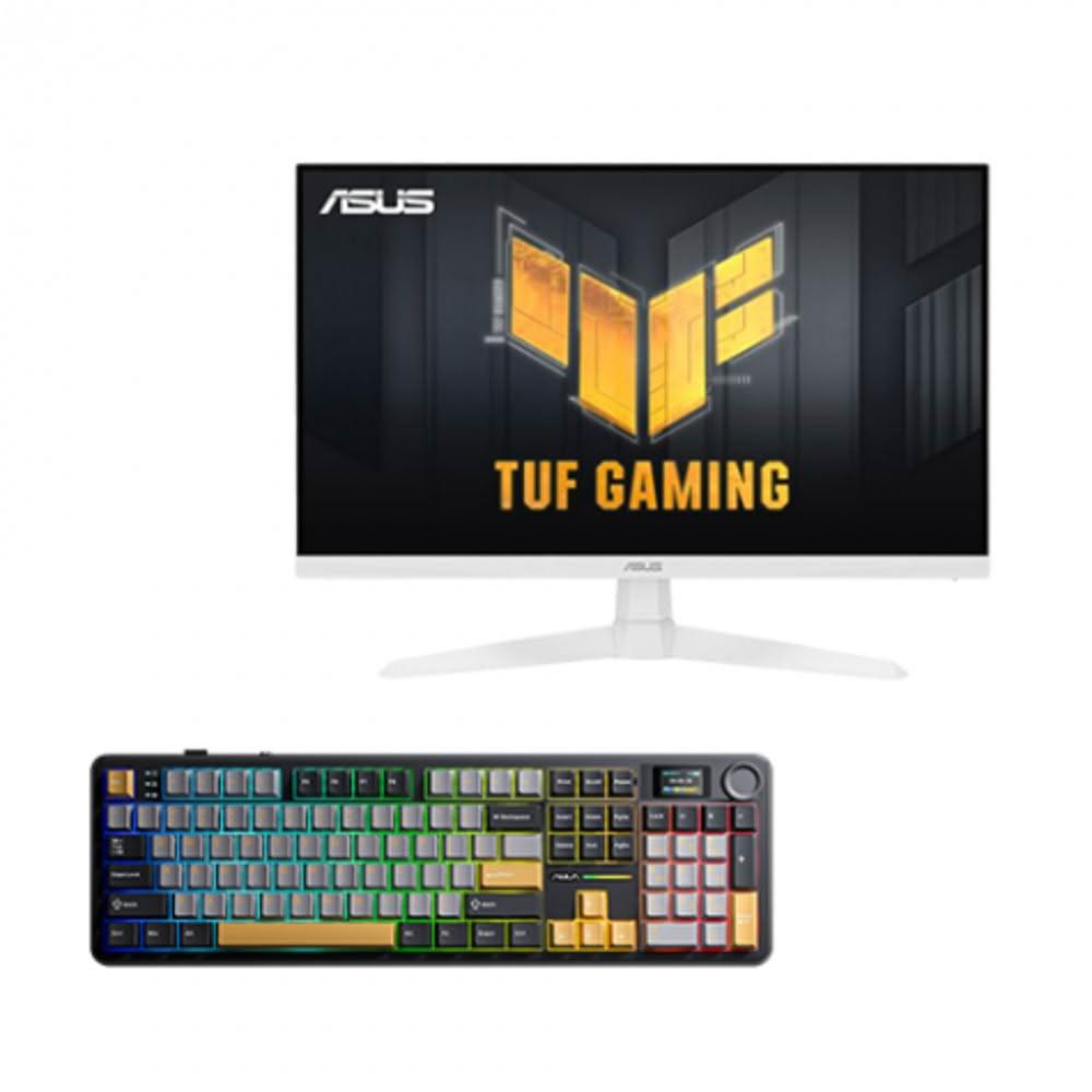 【ASUS 華碩】【破盤價】【27型】華碩TUF VG279Q3A-W白色螢幕+狼蛛AULA F108pro(黑+灰+黄)(加碼送滑鼠)