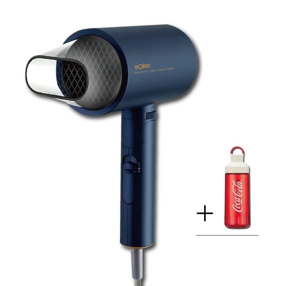 【SOLAC】搭贈組｜無風段生物陶瓷負離子吹風機 SHD-508 (恆溫護髮 速乾不傷髮 折疊收納 自調風量_Kimi極美職人推薦)