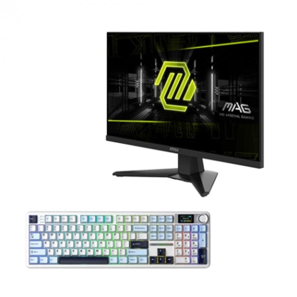 【MSI 微星】【破盤價】【24型】244F 電競螢幕+狼蛛AULA F108pro(淺藍+白+黑紫)(加碼送滑鼠)