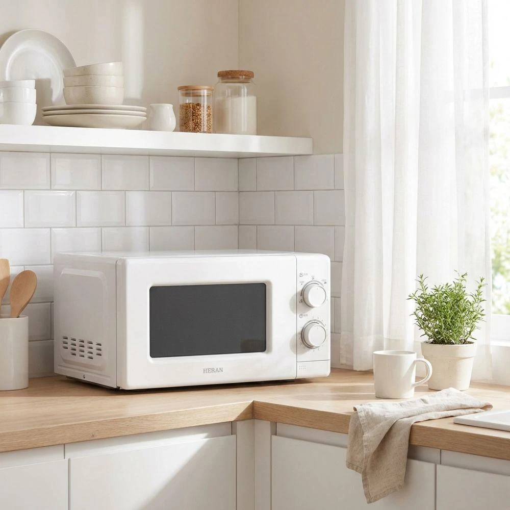 【HERAN 禾聯】20L 轉盤式微波爐 HMO-20MD01T ( 5段火力 解凍 低輻射 定時)