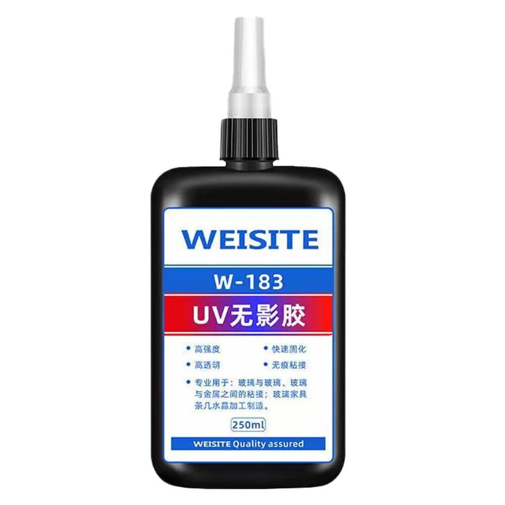 【拉拉貝兒】UV無影膠水 UV膠 250ml稠款 粘玻璃專用膠 金屬亞克力板膠水 固化強力膠 