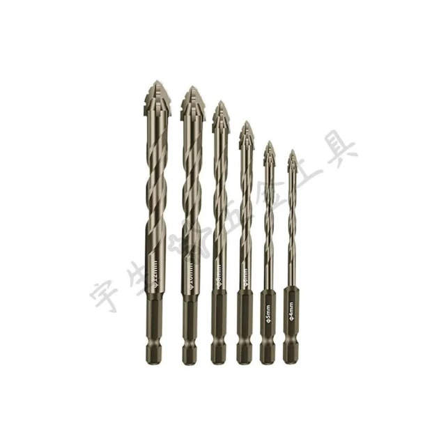 🔧新款四刃鋸齒鑽 偏心鑽 鋸齒偏心鑽 6.35mm六角柄鋸齒鑽頭 可幹打 全瓷磚 陶瓷 玻璃 大理石 混凝土