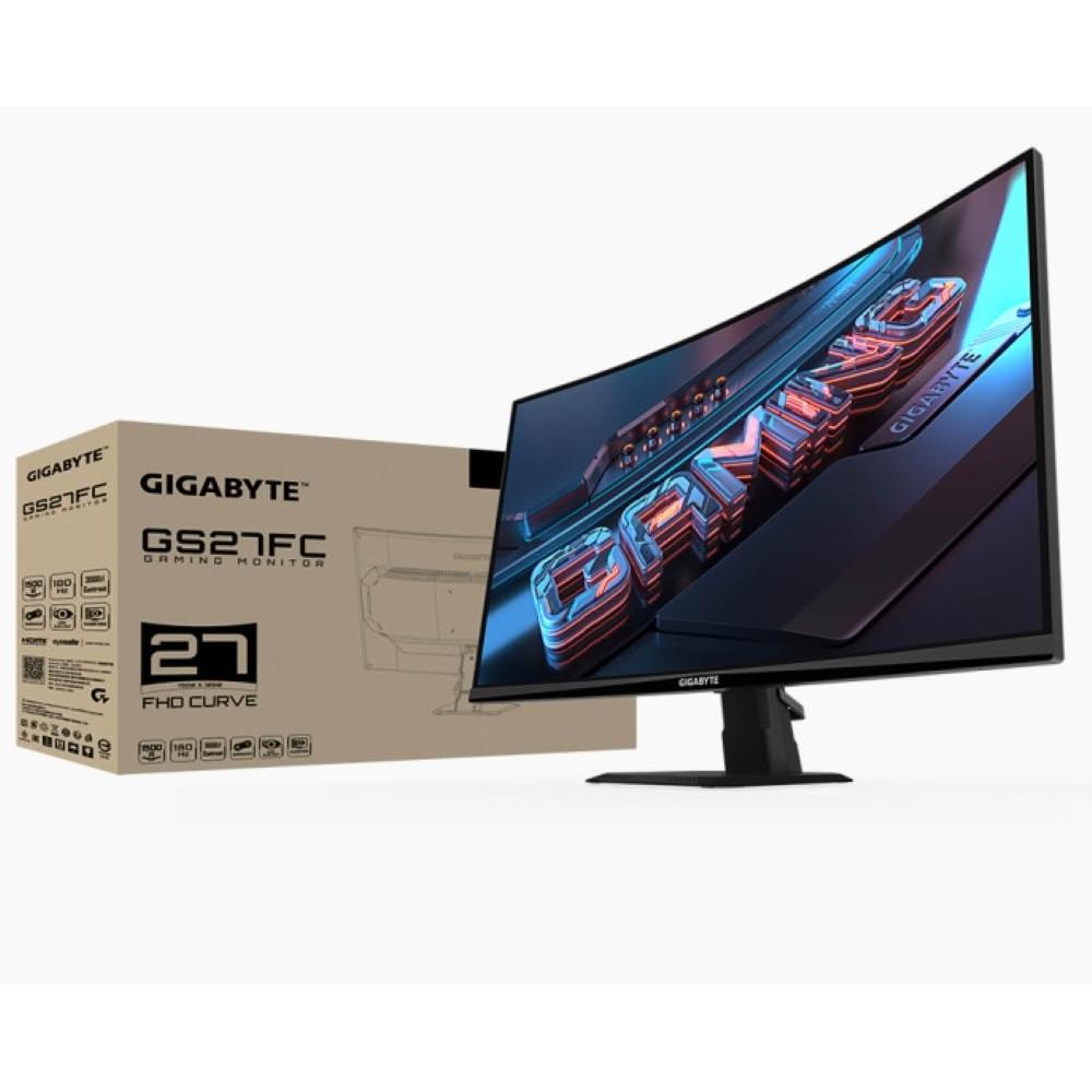 【GIGABYTE 技嘉】技嘉 GS27FC 27吋曲面電競螢幕(2H1P/VA/180Hz/1ms/FreeSync/超薄機身)