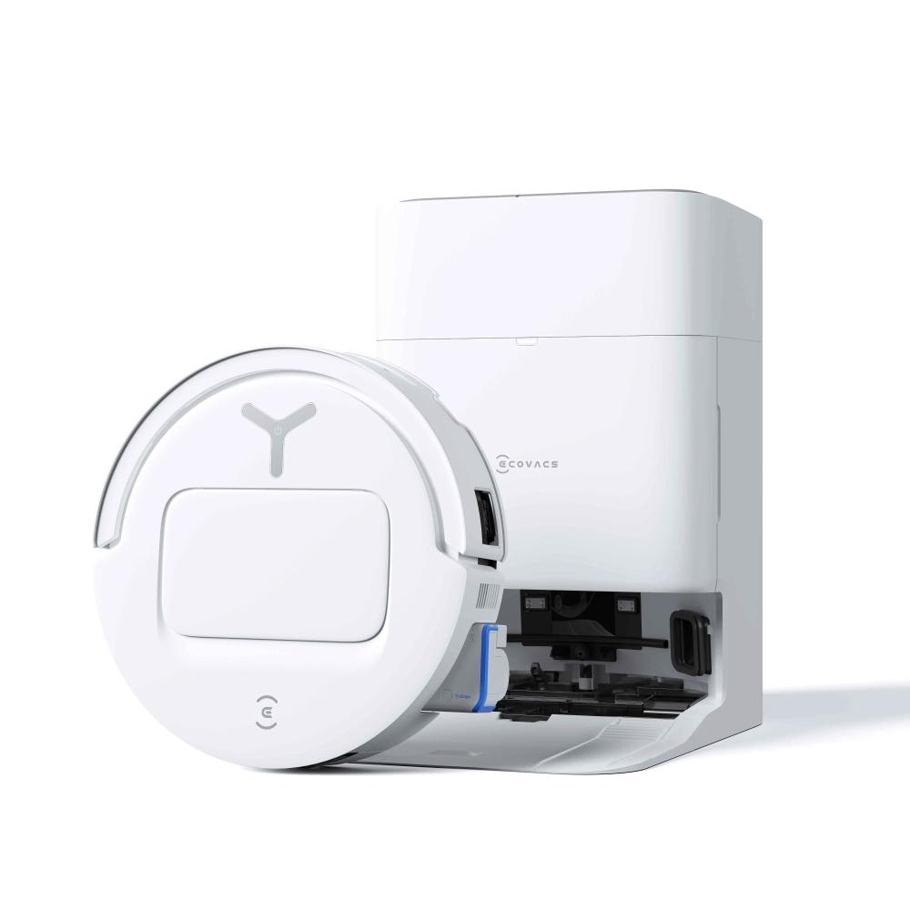  ECOVACS T80 OMNI 掃地機器人，白色系設計，中國製造，配備充電站及自動回充功能，適用10～20坪空間。採用雷射掃描建立地圖清潔模式，充電時間3～5小時，電壓110V，保固1年，BSMI許可字號R31495。高效智慧清掃您的居家環境，提升生活便利性。 