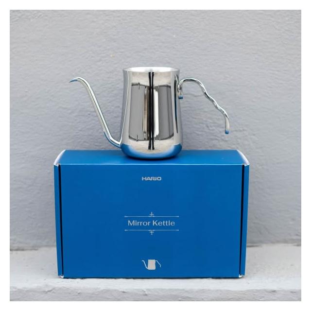 HARIO】伴桌｜HARIO 鏡面手沖壺400ml ( MK-400-SL 304不鏽鋼台灣製)