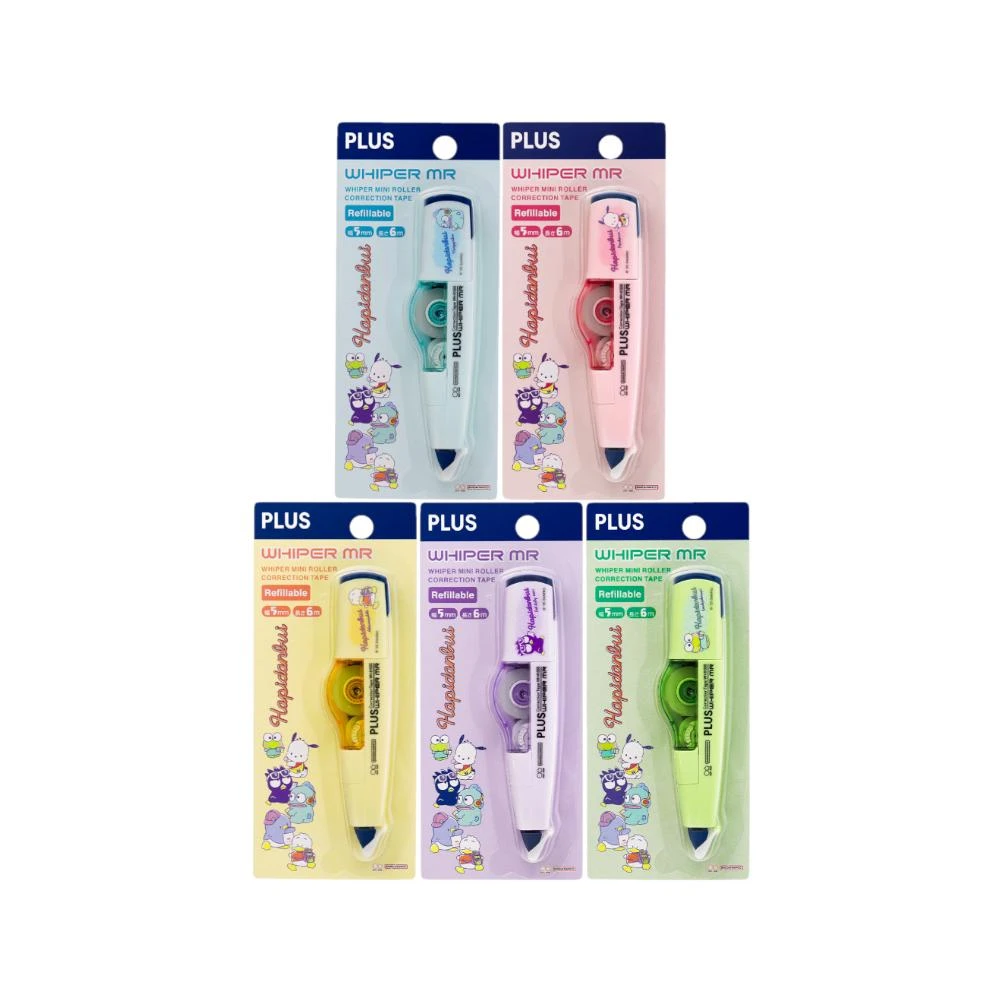 【PLUS 普樂士】(限量)PLUS x 三麗鷗男團 WHIPER MR 智慧型滾輪修正帶(5mmx6m)-人魚漢頓/帕恰狗/貝克鴨/酷企鵝