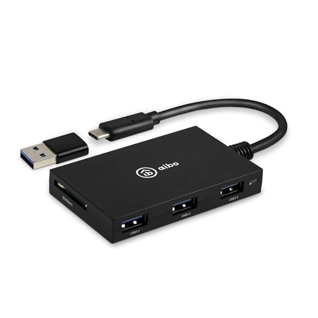【aibo】Type-C ATM+記憶卡+3.0HUB 多合一晶片讀卡機 (附USB轉接頭) 支援MAC WIN 健保卡