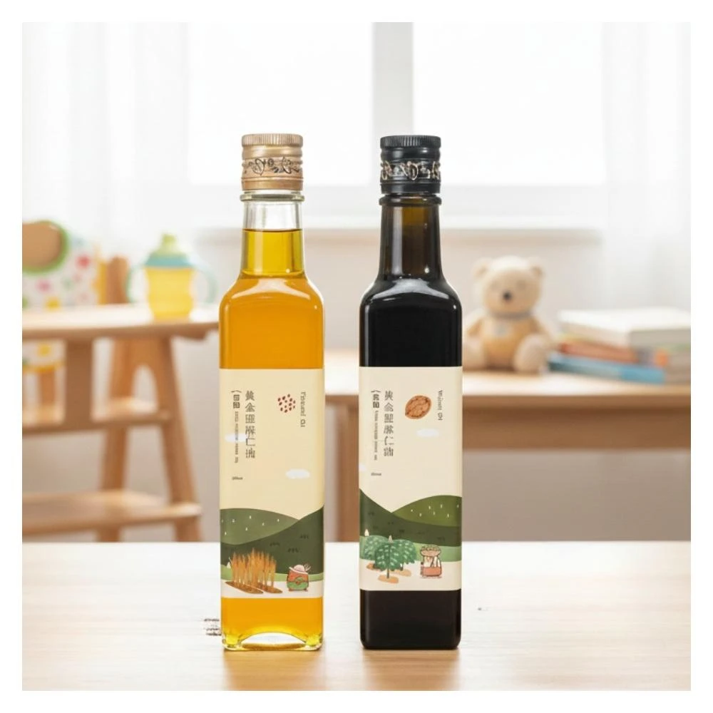 豆田鮮榨油 聰明組合包 黃金亞麻仁油+核桃油 1組(副食品添加好油 亞麻仁油