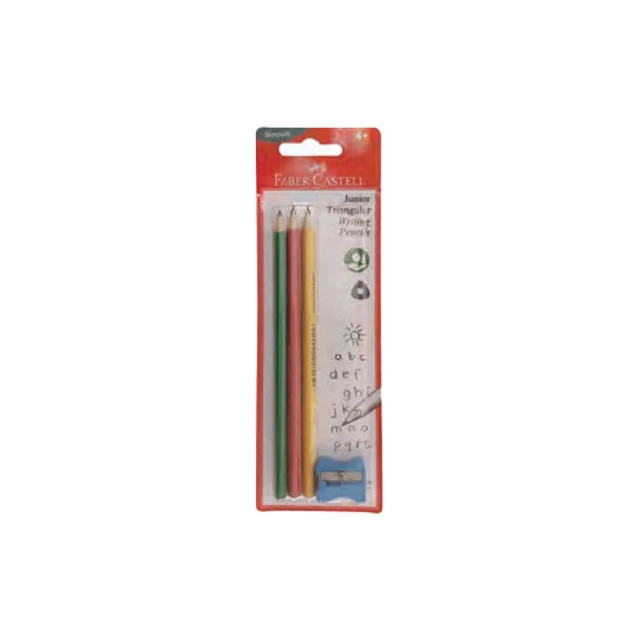 【Faber-Castell】輝柏 2B 大三角鉛筆 3支入＋削筆器 /組 116503