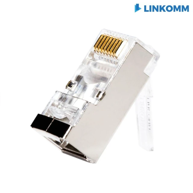 【LINKOMM】遮蔽式水晶頭 CAT. 6A 金屬水晶頭  鐵殼 台灣製造 RJ45 水晶頭 三叉金片
