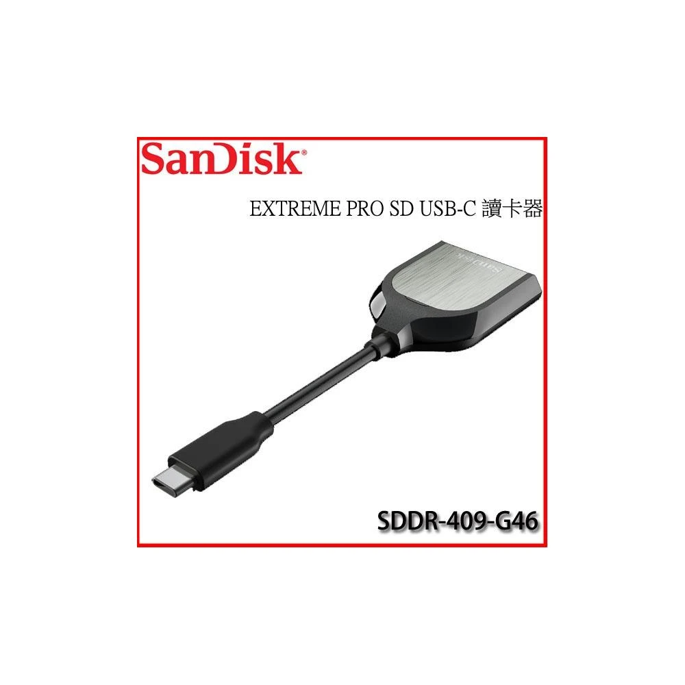 Extreme PRO SD UHS-II 單槽 USB-C 超高速 SD讀卡機 SDDR-409-G46