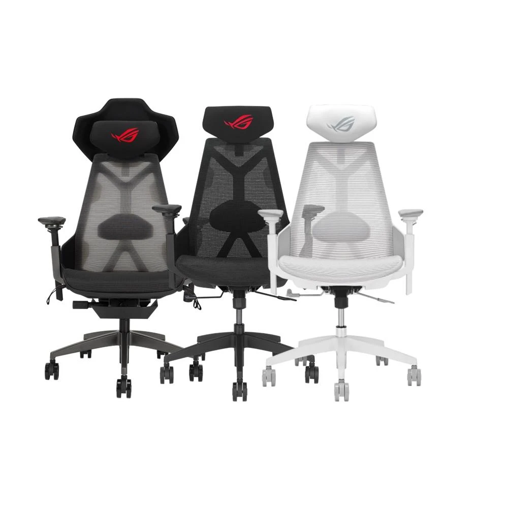 【ASUS 華碩】ROG SL400 Destrier 電競椅 三向扶手調節 靜音腳輪 可調式頭枕 透氣網狀椅面 電腦椅 辦公椅 賽車椅