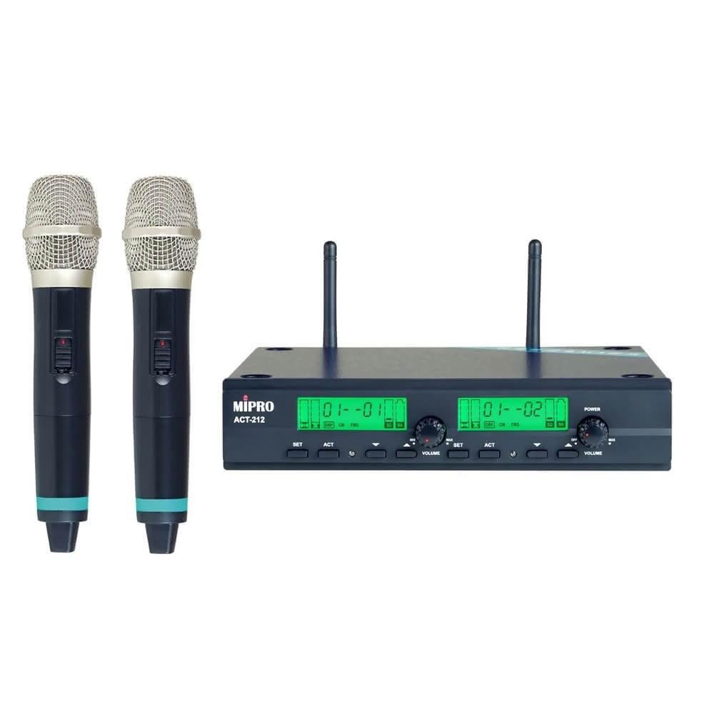 【MIPRO】ACT-212 配2手握麥克風ACT-22H(UHF類比雙頻道無線麥克風) 嘉強公司貨保固一年