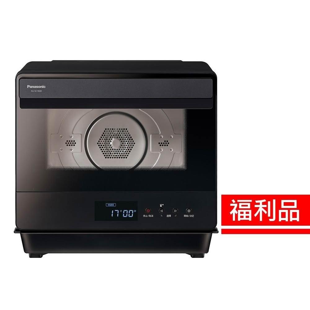  Panasonic國際牌 NU-SC180B 微波蒸氣烤箱，黑色系設計，產地中國，外尺寸404 x 438 x 376mm，內尺寸320 x 280 x 220mm，容量20-30公升，電壓110V/60Hz，重量13.6kg，消耗功率1200-1400W，配件含烤盤及說明書(保固卡)，提供1年保固，適閤家庭烘焙與快速加熱，高效節能微波爐首選。 