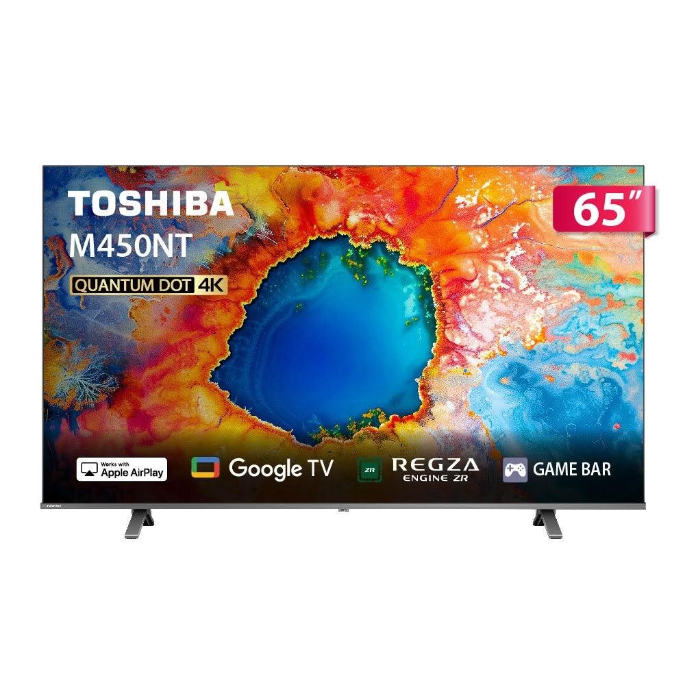 【TOSHIBA 東芝】REGZA 65型 4K QLED Google TV 65M450NT液晶顯示器｜含壁掛安裝+架子