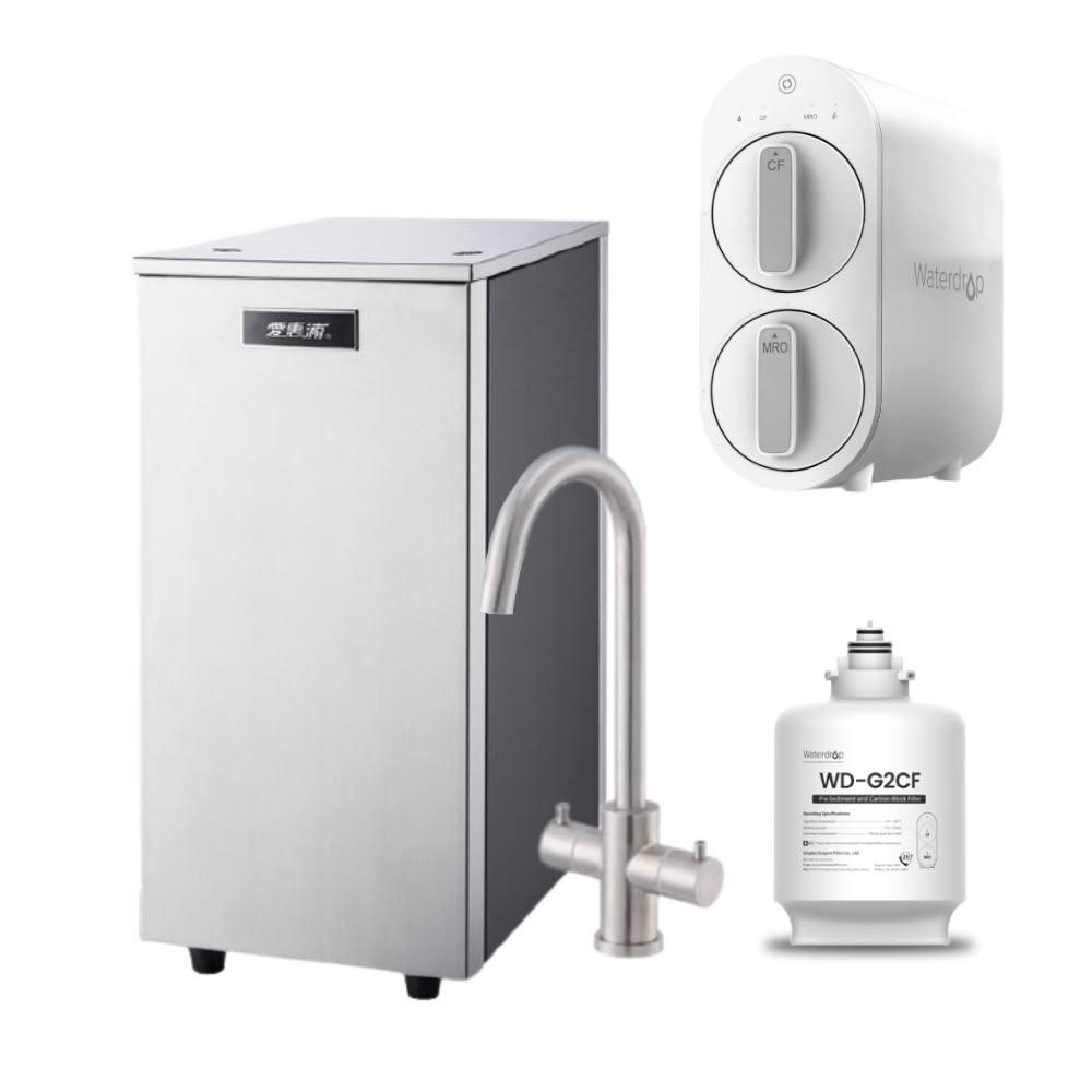 【EVERPURE 愛惠浦】雙溫櫥下型 HS188熱飲機+Waterdrop G2P600 RO逆滲透無桶直輸生飲淨水器