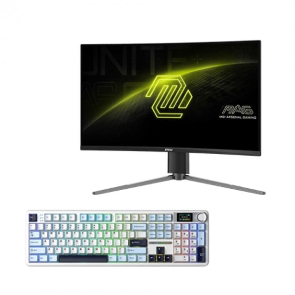 【MSI 微星】【破盤價】【九成新福利品】【24型】27C6PF 電競螢幕+狼蛛AULA F108pro(淺藍+白+黑紫)(加碼送滑鼠)