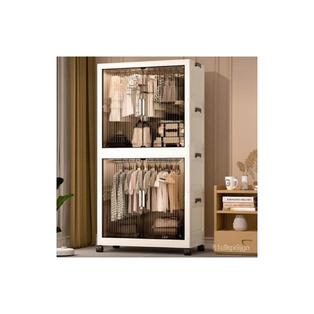 工廠直銷/熱賣  塑料收納櫃 衣櫃衣櫥 折疊箱 櫃子 簡易衣櫃折疊收納櫃兒童衣櫃家用客廳衣櫥置物櫃衣服儲物櫃 折疊收納櫃 掛衣櫃