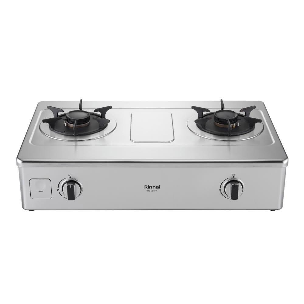 Rinnai林內牌 RTS-L270S Rinnai 林內 RTS-L270S 雙口傳統外擴火焰瓦斯爐,採用不鏽鋼爐臺材質,耐用易清潔。支援電子點火,適用LPG液化瓦斯與NG天然瓦斯,瓦斯消耗量液化8.4kW/天然10.5kW。尺寸707×230×455mm,挖孔尺寸660×317xR0mm,熱效率達52%,能源效率第一級。標準安裝,1年保固,BSMI認證R41095。適閤家庭廚房崁入式或檯面式使用,提供穩定高效烹飪體驗。