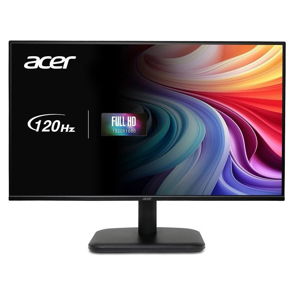  Acer 宏碁 EK271 27吋 IPS 面板顯示器，採用 Full HD 1920x1080 解析度，支援 HDMI 120Hz 高重新整理率與 AMD FreeSync 技術，零閃屏護眼設計，適合 OA 辦公、追劇看片。窄邊框美型外觀，178° 廣視角，VESA 壁掛相容，三年保固，CP 值高首選。 