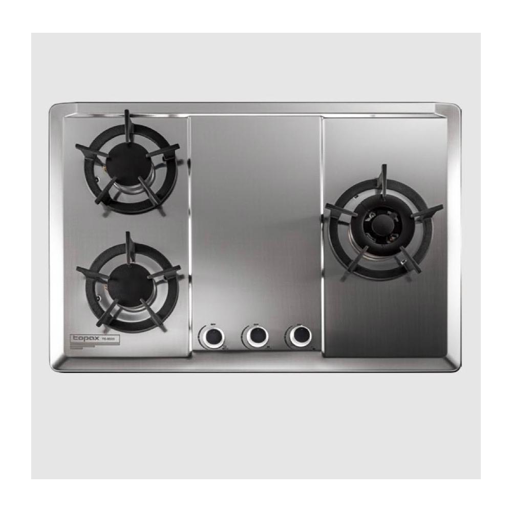 【莊頭北】TG-8533S 保潔三口不鏽鋼檯面爐 不鏽鋼面板 零秒點火 銅鋁合金爐頭 能源效率二級