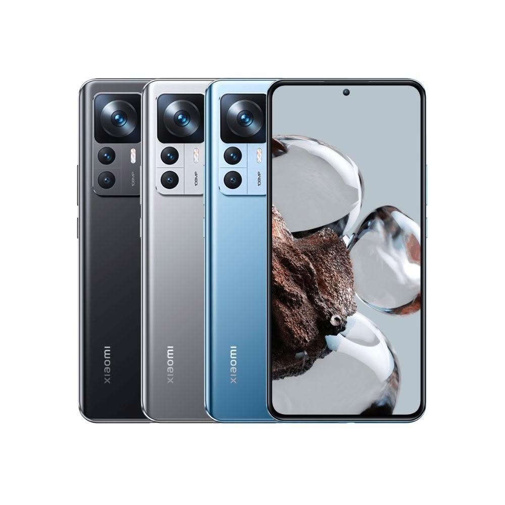 Xiaomi小米 12T 小米 12T 藍色版旗艦 5G 手機,搭載 Dimensity 8100-Ultra 八核心處理器(最高 2.85GHz),6.67 吋 2712x1220 畫素 AMOLED 螢幕,8GB RAM + 256GB 儲存空間。後置 108MP + 8MP + 5MP 三鏡頭系統,前置 20MP 自拍鏡頭,支援 4G/5G 全頻雙卡(5G+5G),5000mAh 大容量電池搭配 120W 快充。機身尺寸 163.1x75.9x8.6mm,重量 202g,內建藍芽、視訊鏡頭,NCC 認證碼 CCAF225G0300T3。適合追求高效能拍照與遊戲體驗的使用者,完美支援臺灣電信系統。