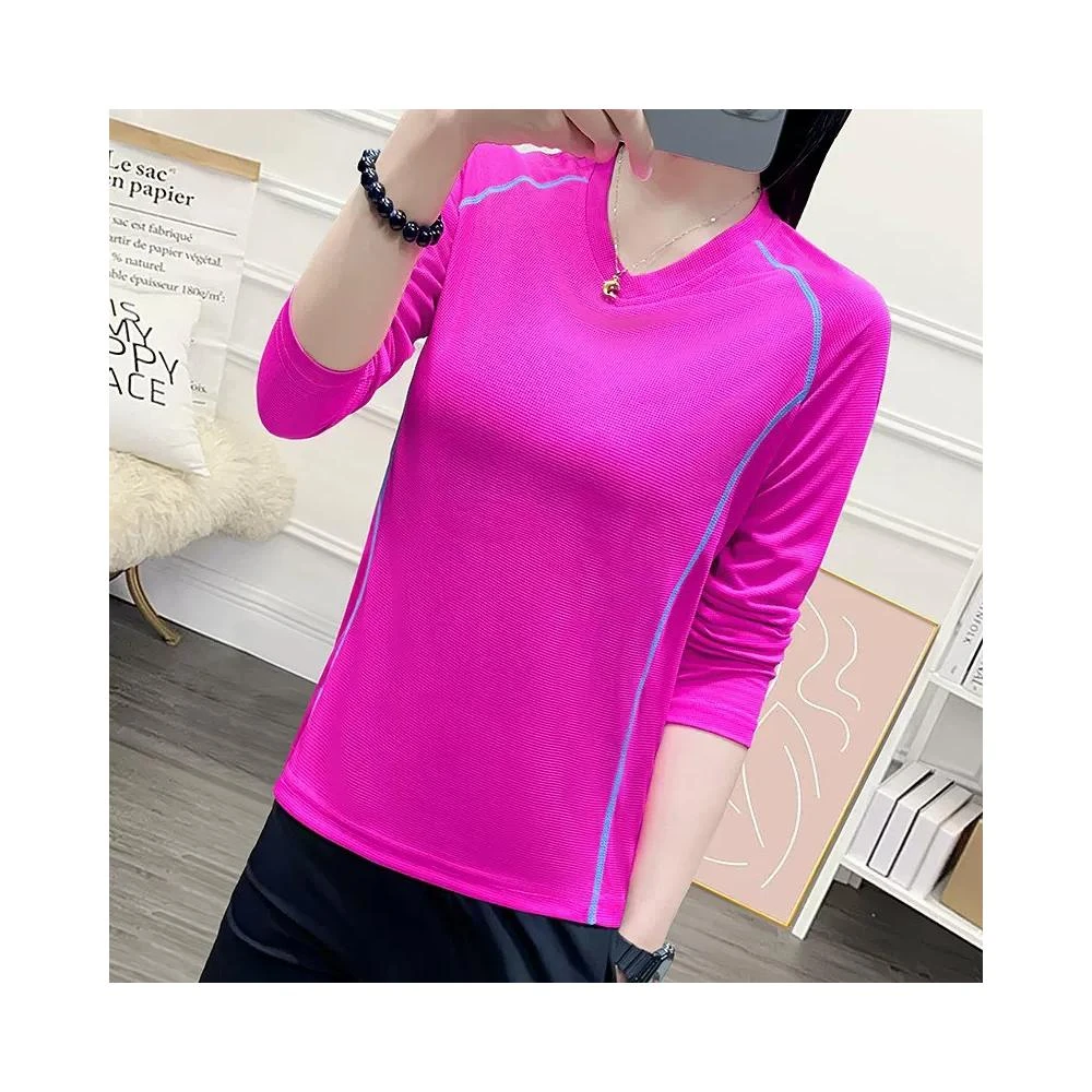 【JP】JP-夏季V領長袖T恤 戶外速乾長袖 運動排汗衣 運動衣 速乾長袖休閒上衣 25689