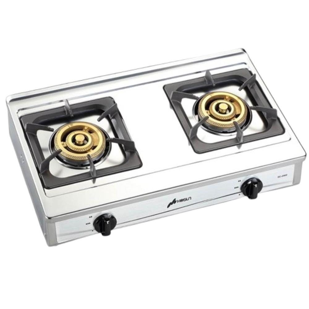 豪山牌 SC-2060-LPG 雙口瓦斯爐，採用不鏽鋼爐臺與傳統爐頭設計，壓電式點火方便安全使用。機體尺寸700×420×160mm，適合標準安裝，瓦斯消耗量10~11kW，提供高效烹飪效能。產自其他國家，BSMI許可字號R51155，享1年保固，是家用廚房理想選擇。