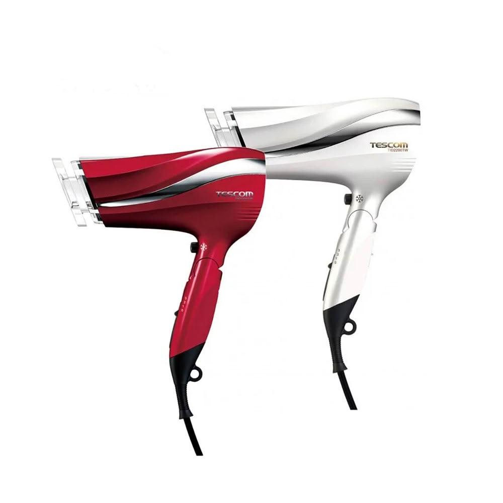 【TESCOM】防靜電大風量折疊式吹風機 TID2200TW 白/紅色