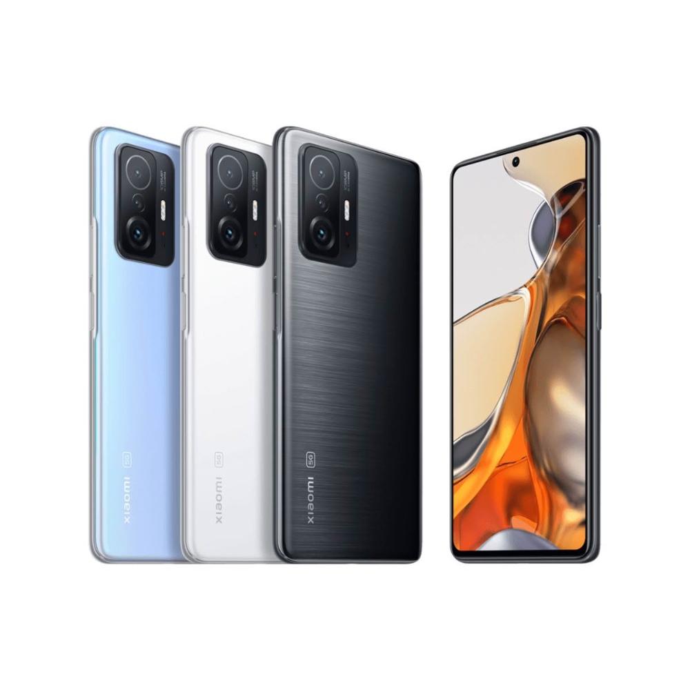 Xiaomi 小米 11T Pro 旗艦級 5G 雙卡雙待手機，搭載 Qualcomm Snapdragon 888 八核心處理器（最高 2.84GHz），提供強勁效能與流暢體驗。6.67 吋 FHD+ 解析度（2400 x 1080）AMOLED 螢幕，支援 120Hz 更新率，視覺享受極致。後置 108MP 主相機 + 超廣角 + 微距鏡頭，前置 16MP 自拍鏡頭，捕捉專業級影像。12GB RAM + 256GB 內建儲存，無記憶卡插槽，執行 Android 系統。機身尺寸 164.1 x 76.9 x 8.8 mm，重 204g，顏色選擇太空藍、月光白、流星灰。支援藍芽、5G 頻段，NCC 認證 CCAF215G0200T4，適合追求高效能的使用者。