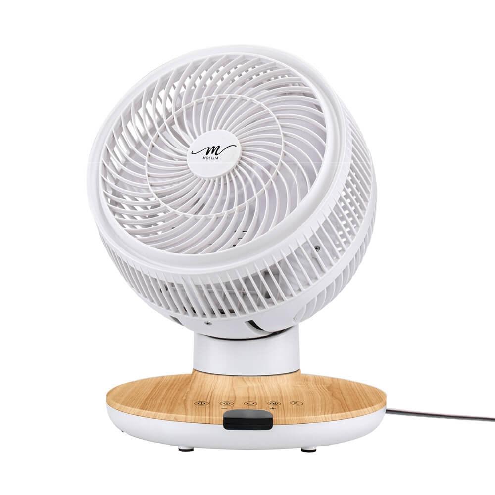 【MOLIJIA 魔力家】直營｜M187 全自動BLDC變頻無刷直流｜循環風扇-9吋｜桌上型｜木紋款(BY010087)