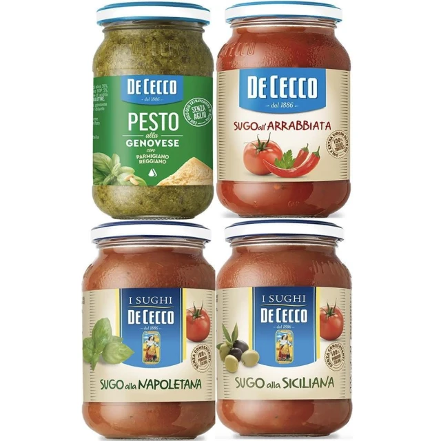 【DE CECCO 得科】森果食品 義大利麵醬 羅勒青醬 紅醬 麵醬 番茄香料辣味 西西里 拿坡里