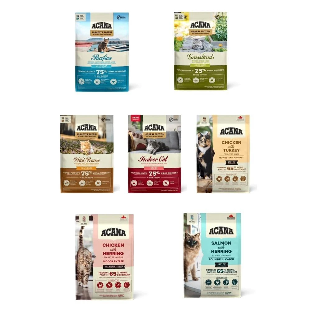 【ACANA】愛肯拿ACANA貓飼料1.8kg/4.5kg海洋盛宴農場饗宴貓豐盛漁獲無穀高蛋白室內貓