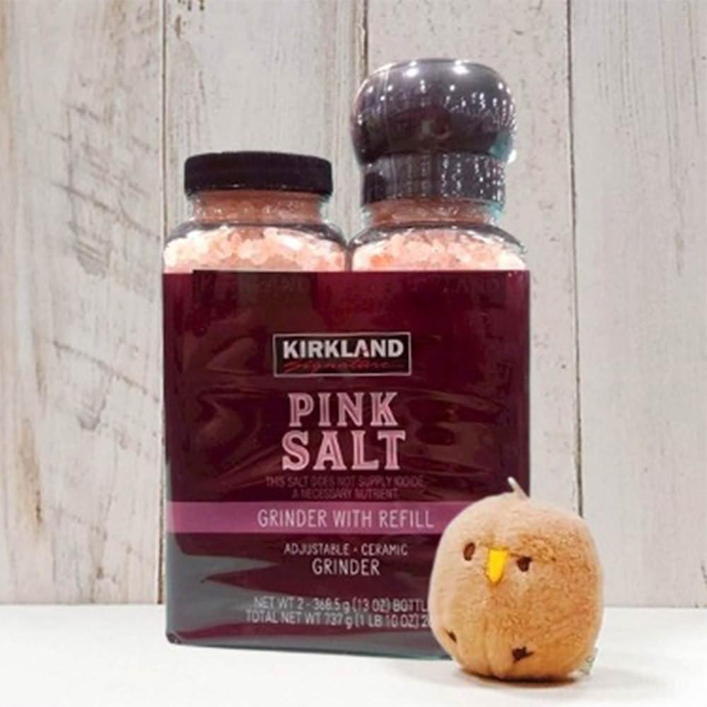 【Kirkland Signature 科克蘭】研磨粉紅鹽 轉瓶+補充瓶 737公克 (研磨罐 鹽巴 粉紅鹽  岩鹽 粉紅岩鹽 Pink Salt)